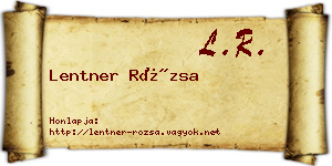 Lentner Rózsa névjegykártya