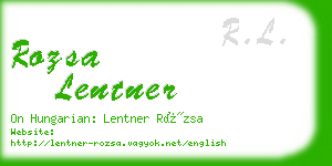 rozsa lentner business card